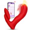 Wearable Vibrator for Women, APP Remote Vibrator for G Spot and Clit Stimulator, Wiggling Heated Vibrator for Couples Play - Red