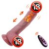 Thrusting Dildo Vibrator for Women, Remote Control Realistic Penis Dildo, Heating Vibrator with Suction Cup Silicone Vagina Massager - Brown