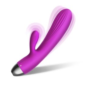 Rabbit Vibrator G Spot Stimulator for Women, Heated Dual Motor with 7 Modes Silicone Vibrator for Internal and Clitoral Stimulation - Purple