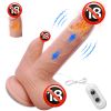 Thrusting Dildo Vibrator, Big Dildo Realistic Vibrators with 7 Thrusting Vibrating Heating Licking Modes, Silicone Dildos for Couple Women - Brown
