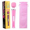 20 Speed Electric Handheld Vibrating Massager Therapy Motor Wand Full Body Massage Stick+Box - pink