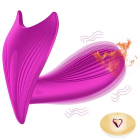 Wearable Heated Vibrator with Remote, G Spot Vibrating Sex Toy for Couples Panty Play - Purple