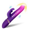 Triple Motor Thrusting Rabbit Vibrator, Heated G Spot Dildo with 8 Vibration & 3 Thrusting Modes, Clitoral Stimulator for Women - Red