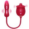Licking Vibrator Tongue Toy for Women, 9 Thrusting Modes Rose Vibrator Dual Stimulator Clitoral and G Spot Pleasure - Red