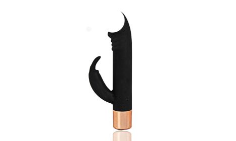 Realistic Dildo Rabbit Vibrator Clitoris G Spot Anal Stimulator with 7 Modes - Black