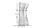 Realistic Texture Sleeve with Smooth Clear Slicone Masturbation Cup - Clear