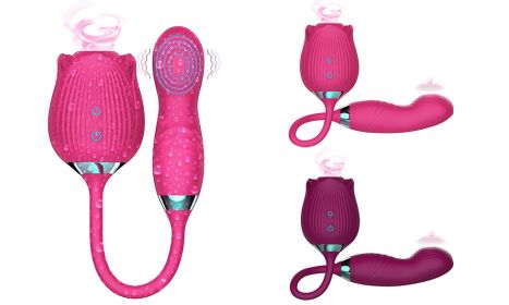 New Rose Series 4 Gen 3 in 1 Sucking stimulating G Spot Dildo Vibrator - Red