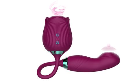 New Rose Series 4 Gen 3 in 1 Sucking stimulating G Spot Dildo Vibrator - Purple