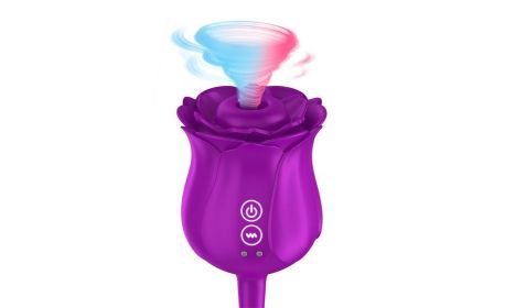 New Rose Shape Clitoral Stimulator Sucking Vibrator G spot Nipple Massager  - Purple
