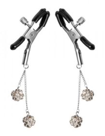 Rhinestone Nipple Clamps Jewel Square Clear