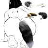False Fox Tail With Metal Anal-Butt Plug Buttplug Cosplay Game Toy Games Romance - black