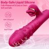 5 in 1 Tongue Vibrator Dildo Thrusting Vibrators, G Spot Stimulator with Heating Rotating Beads Clitoral Licking for Women - Brown