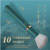 Electric Massage Stick and Beauty Vibration Massager Doubling as Makeup Blush Brush - Green+ storage box