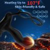 Vibrating Prostate Massager with Dual Cock Rings, Heated Anal Vibrator for Men with Remote, Male Vibrating Butt Plug - black