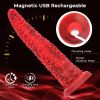Wireless Remote Tentacle Monster Dildo, Thrusting Tongue Vibrator for G Spot and Anal Play for Women Men - Red