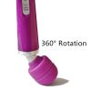 20 Speed Electric Handheld Vibrating Massager Therapy Motor Wand Full Body Massage Stick+Box - purple