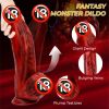 Vibrating Monster Dildo Vibrator, 10.4 inch Huge Dildo with Strong Suction G-Spot Vibrator for Women Vaginal Anal Play - Red