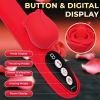 Thrusting Tongue Vibrator for Women, Heating G Spot Vibrator with Licking and LCD Display, Waterproof Clitoral Stimulator Oral Sex Toy - Red