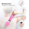 20 Speed Electric Handheld Vibrating Massager Therapy Motor Wand Full Body Massage Stick+Box - pink