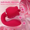 Rose Tongue Vibrator for Women, 9 Licking Modes Bendable Dual Vibrators for Anal Clitoral Stimulation - Red