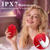 Clit Sucker Flower Clitoral Stimulator, Discreet Rose Sex Toy for Women, Couples, Solo Play - Red