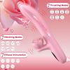 Thrusting Dildo Vibrator with 7 Vibrations, Clitoral Stimulator with Heating Tip and LCD Display, G Spot Rose Vibrator for Women - Pink