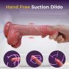 Realistic Dildo with Suction Cup, 7.5 in Silicone Dildos for G Spot Anal Play, Beginner Friendly Dildos for Women Men - Brown