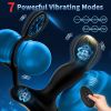 Vibrating Prostate Massager with Dual Cock Rings, Heated Anal Vibrator for Men with Remote, Male Vibrating Butt Plug - black