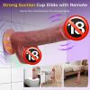 Thrusting Dildo Vibrator for Women, Remote Control Realistic Penis Dildo, Heating Vibrator with Suction Cup Silicone Vagina Massager - Brown