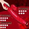 Thrusting Tongue Vibrator for Women, Heating G Spot Vibrator with Licking and LCD Display, Waterproof Clitoral Stimulator Oral Sex Toy - Red