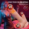Thrusting Dildo Vibrator, Big Dildo Realistic Vibrators with 7 Thrusting Vibrating Heating Licking Modes, Silicone Dildos for Couple Women - Brown