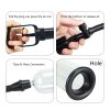 Vacuum pump toys for men with pressure gauge, with 1 realistic vaginal sleeve, 3 silicone sets of men's penis pump - black