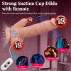 Thrusting Dildo Vibrator, Big Dildo Realistic Vibrators with 7 Thrusting Vibrating Heating Licking Modes, Silicone Dildos for Couple Women - Brown