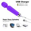 Cordless Handheld Powerful Vibrating Massager Wand Full Body Therapy Motor - purple