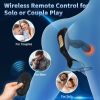 Vibrating Prostate Massager with Dual Cock Rings, Heated Anal Vibrator for Men with Remote, Male Vibrating Butt Plug - black