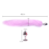False Fox Tail With Metal Anal-Butt Plug Buttplug Cosplay Game Toy Games Romance - black