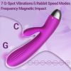 Rabbit Vibrator G Spot Stimulator for Women, Heated Dual Motor with 7 Modes Silicone Vibrator for Internal and Clitoral Stimulation - Purple