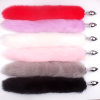 False Fox Tail With Metal Anal-Butt Plug Buttplug Cosplay Game Toy Games Romance - black