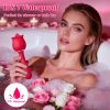Rose Tongue Vibrator for Women, 9 Licking Modes Bendable Dual Vibrators for Anal Clitoral Stimulation - Red