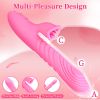 Thrusting Dildo Vibrator for Women, Tongue Vibrator with Thrust Modes, Clitoral Licking G Spot Vibrator for Couples Play - Pink