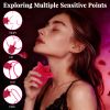 Rose Shaped Tongue Vibrator, Rose Sex Toy with 9 Licking, Quiet Licking Vibrator for Women Clitoral, Nipple, Vaginal - Red
