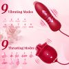 Licking Vibrator Tongue Toy for Women, 9 Thrusting Modes Rose Vibrator Dual Stimulator Clitoral and G Spot Pleasure - Red