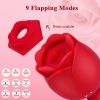 Clit Sucker Flower Clitoral Stimulator, Discreet Rose Sex Toy for Women, Couples, Solo Play - Red
