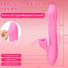 Thrusting Dildo Vibrator for Women, Tongue Vibrator with Thrust Modes, Clitoral Licking G Spot Vibrator for Couples Play - Pink