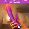 Rabbit Vibrator G Spot Stimulator for Women, Heated Dual Motor with 7 Modes Silicone Vibrator for Internal and Clitoral Stimulation - Purple