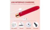 Realistic Dildo Vibrator Clitoris G Spot Anal Stimulator with 7 Powerful Modes - Red
