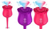 New Rose Shape Clitoral Stimulator Sucking Vibrator G spot Nipple Massager  - Purple
