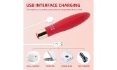 Rechargeable Clit Vibrator Wand Massager 7 Speeds G-Spot Quiet Vibrator Dildo  - Red