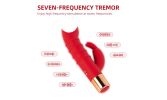 G-Spot Rabbit Vibrator with 7 Frequencys Clit Stimulation Dual Motor Vibration - Red