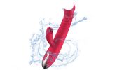2 In1 Heated Dildo Vibrator G Spot Stimulation Licking Massager 10 Modes - Red